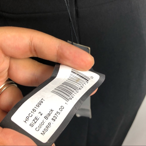 Halston Heritage Black Dress Size 2 Deep V Long Cocktail Party Prom - Picture 5 of 6